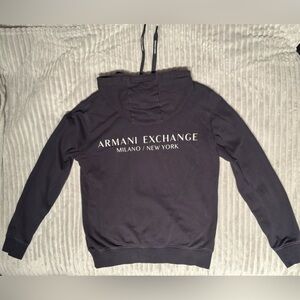 Armani Exchange Men’s Hooded Pullover Sweatshirt - Navy Blue